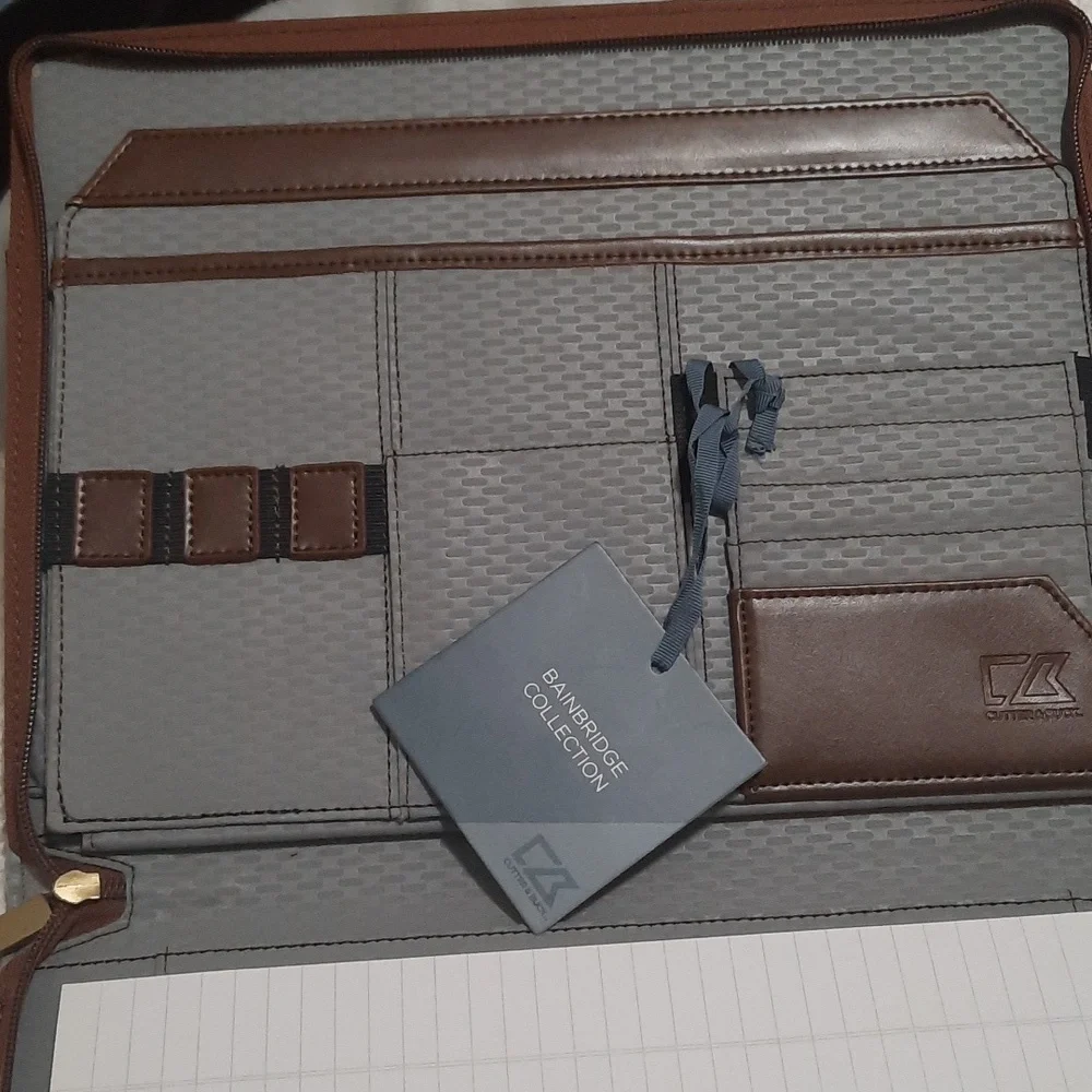 Corteva Brown Leather Portfolio